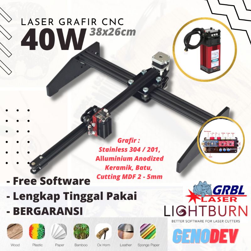 Mesin CNC 40W Laser Engrave Printer 3D Laser Grafir Portable DIY