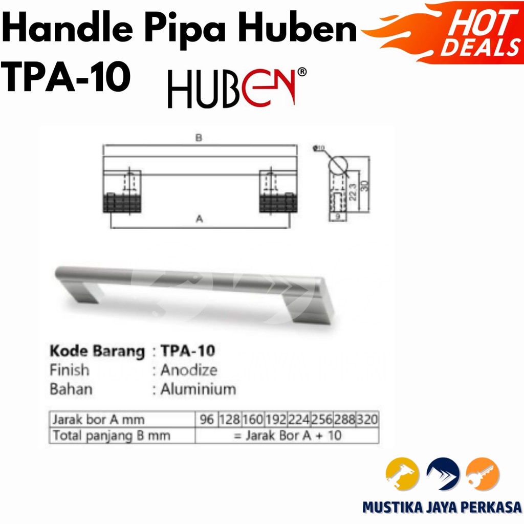 Huben TPA 10 Handle Tarikan Laci Lemari Pull Pegangan Gagang