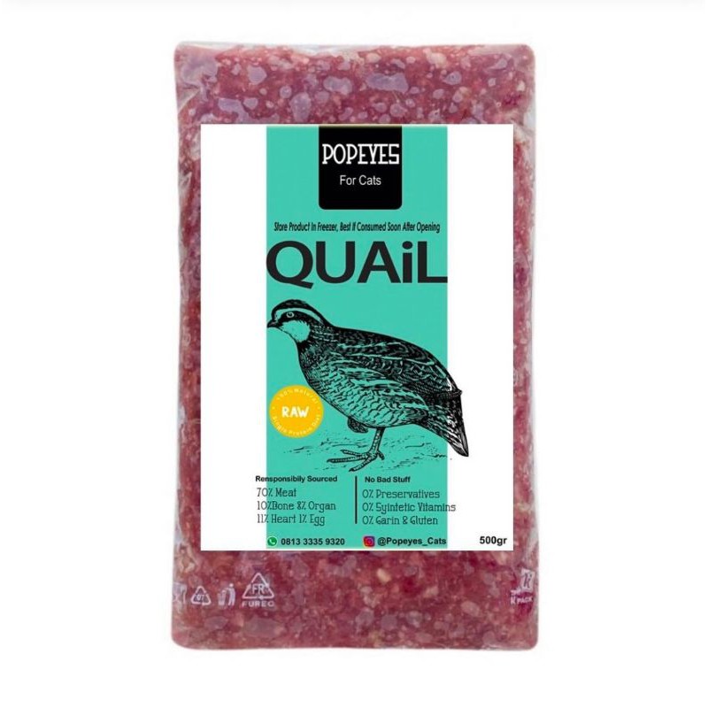 daging puyuh giling untuk kucing