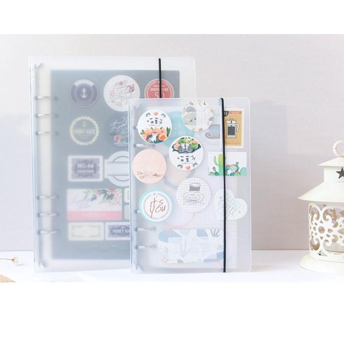 

⚡️STAR BRANDS⚡️ [THE UNIVERSE] 6 Ring Binder A6 Matte Aesthetic Binder Transparan Dove - ST008 murah