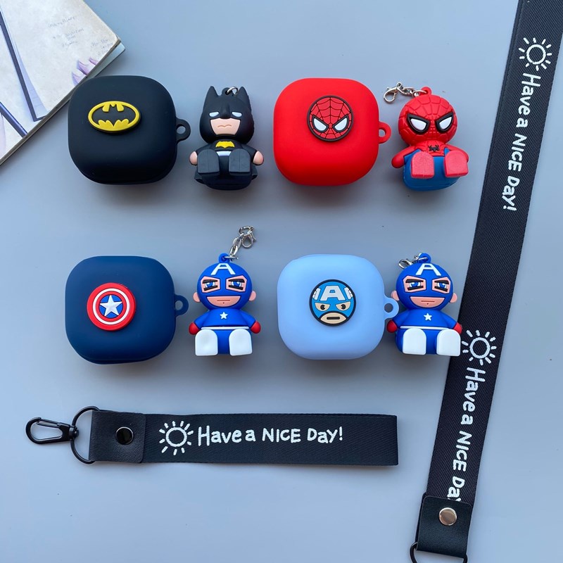 Soft Case Pelindung Headset Motif Marvel Batman Spiderman Untuk Samsung Buds Pro