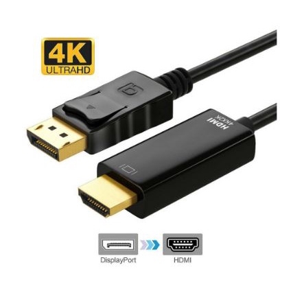 Dp displayport to hdtv cable aisen 1.8m 4k 2k UHD for pc cpu laptop - Kabel display port hdtv 1.8 meter