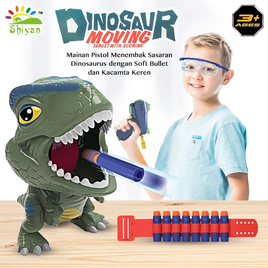 [Shiyan] mainan pistol tembakan dengan target digital dinosaur shooting toy gun