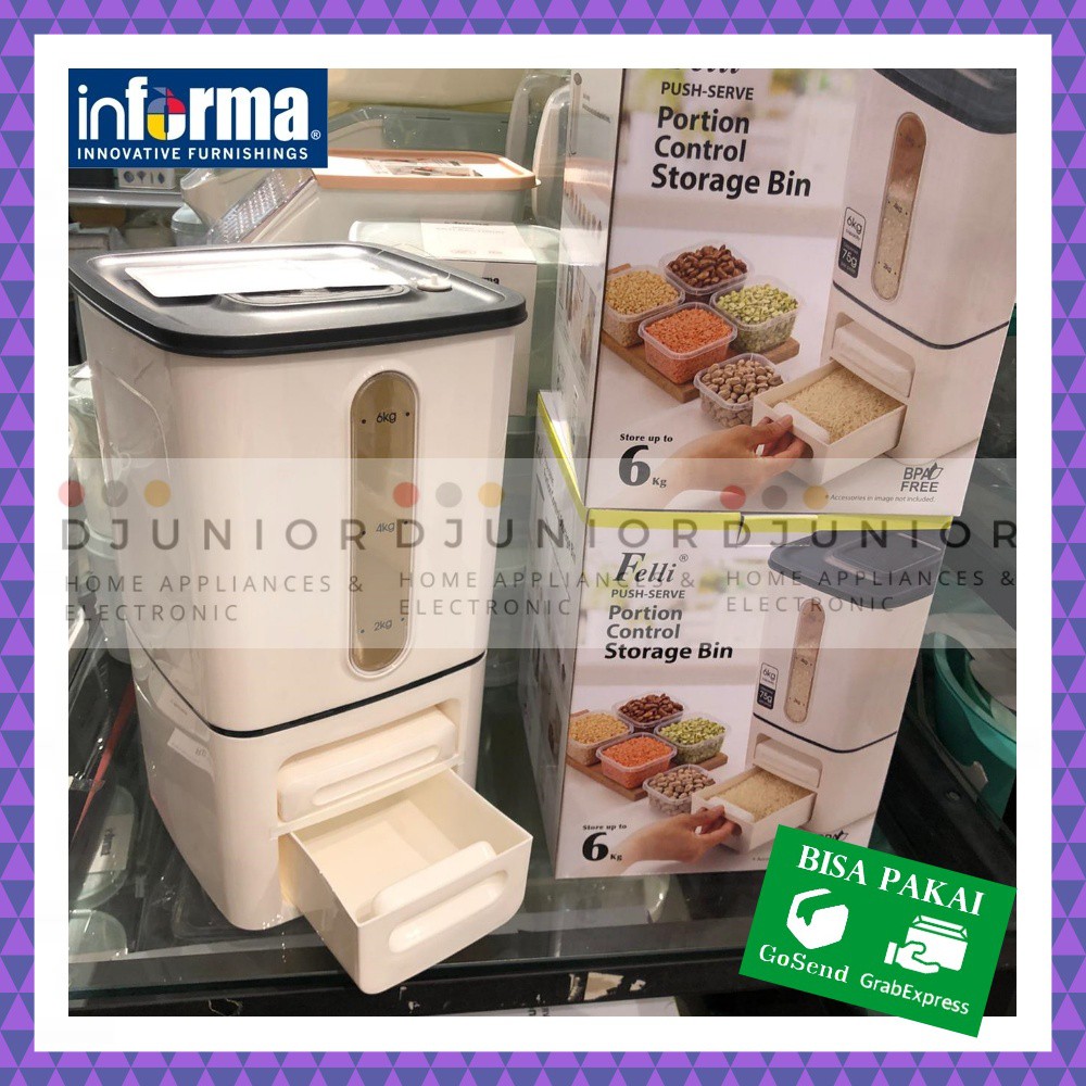 INFORMA - FELLI TEMPAT BERAS / DISPENSER BERAS / RICE BOX / RICE BIN