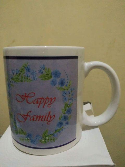 Min 12pcs - Souvenir Mug Cetak One Month / Hampers / Ultah / Manyue / Aqiqah Free Box Putih