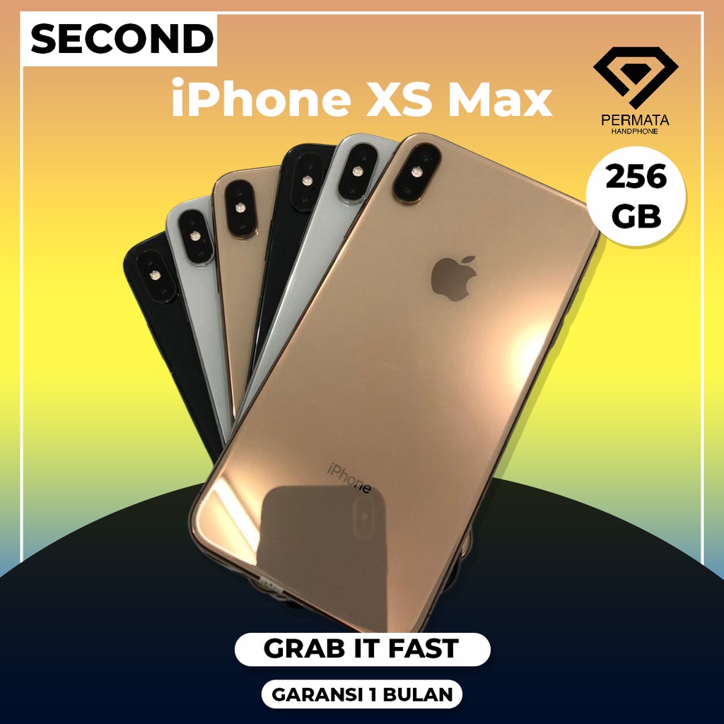 IPHONE XS MAX 256GB SECOND ORI EX INTER SIM ALL OPERATOR IMEI AMAN SIGNAL AMAN