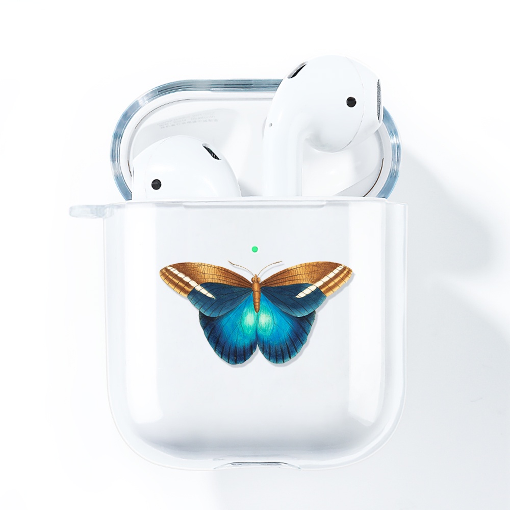 Simple AirPods 1/2 Case Anti-fall Silicone Soft Case Headset Protection Cover Cute Cartoon Butterfly