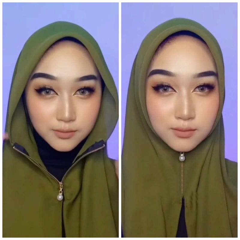 (PROMO) HIJAB ZIPPER POLOS JILBAB RESLETING ZIPER BELLA SQUARE LASER CUT INSTAN PREMIUM-S4 ZIPPER army