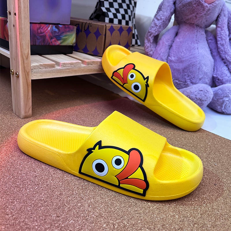 ☀ACCBAYI☀ SF02 Sandal Slop Motif Panda / Sandal Slop Motif lOVE /  Sandal Fashion Wanita / Sandal Lucu & Imut / Slip Sandal Cewek Sandal Import-DUCT KUNING