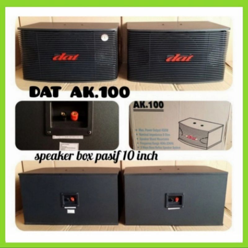 Speaker Karaoke DAT 10 Inch AK 100 Speaker Pasif 1 Set - 2 Pcs