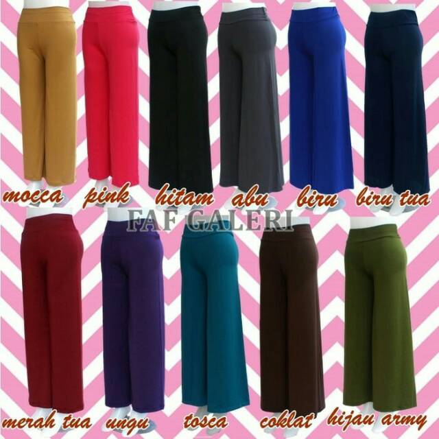 Celana panjang kulot wanita uk all size-2