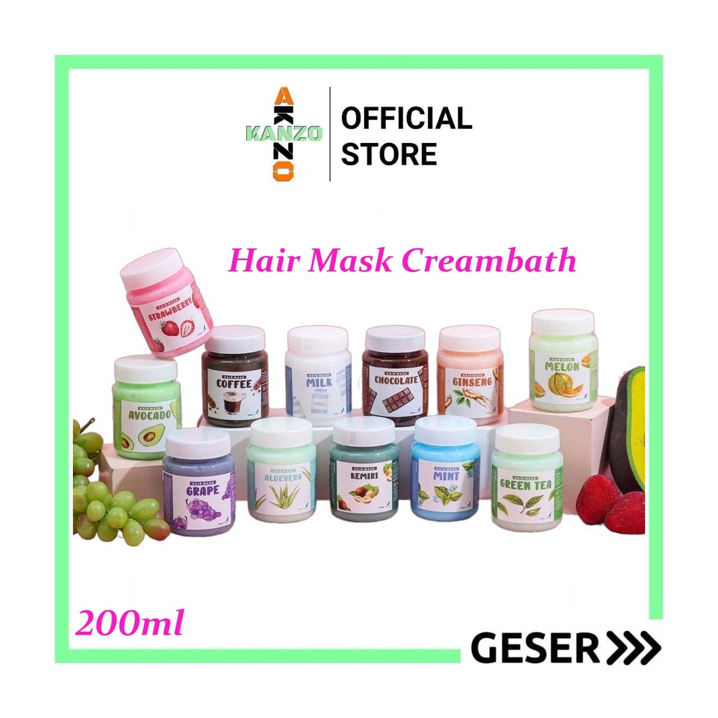 Kanzo - [BPOM] Hair Mask Creambath Ala Salon 200ml / Masker Rambut Creambath 200ml / Masker Rambut Hair Mask 200ml