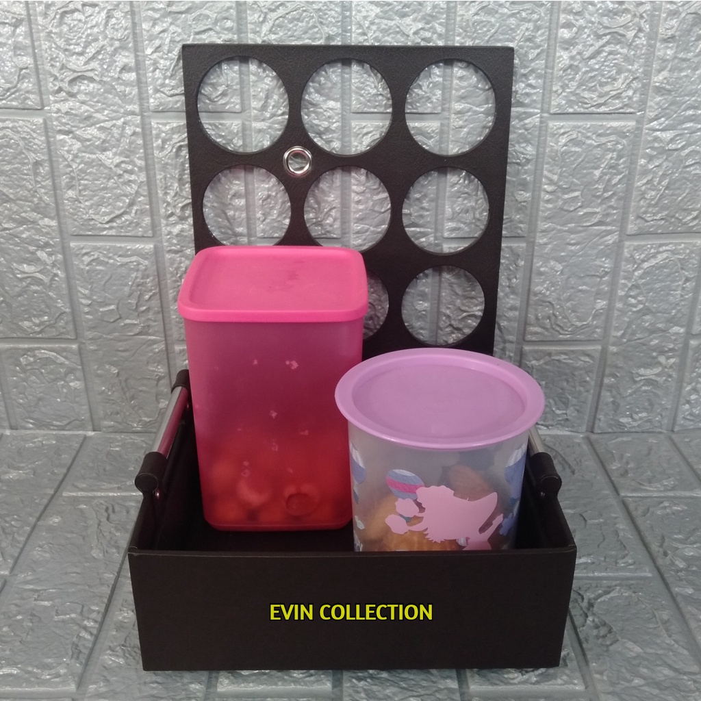 Tempat Aqua Gelas Multifungsi 2 In 1 Isi 12 Cup Keranjang Air Mineral Gelas Kulit Sintetis