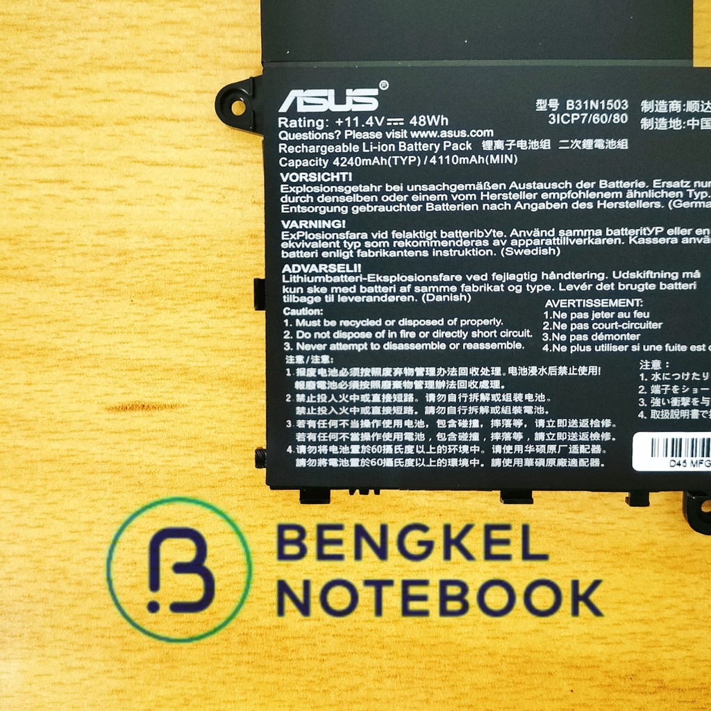 Baterai ASUS E202SA E202S E202 B31N1503 Original