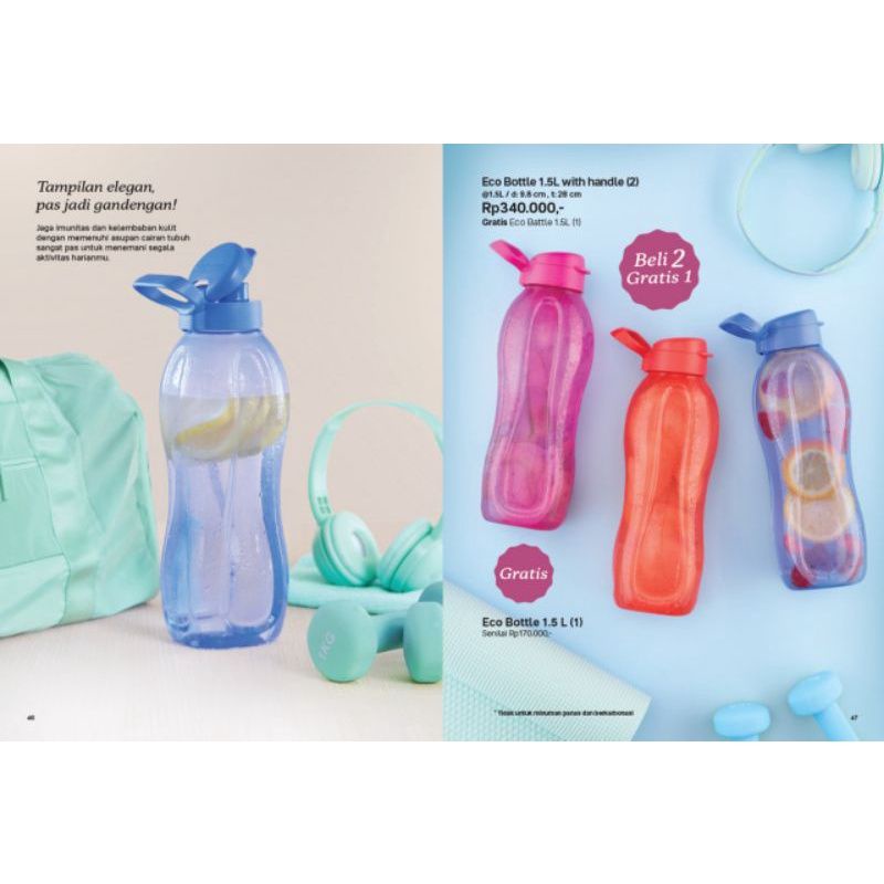 Tupperware eco bottle 1,5L - botol air minum - botol minum sport
