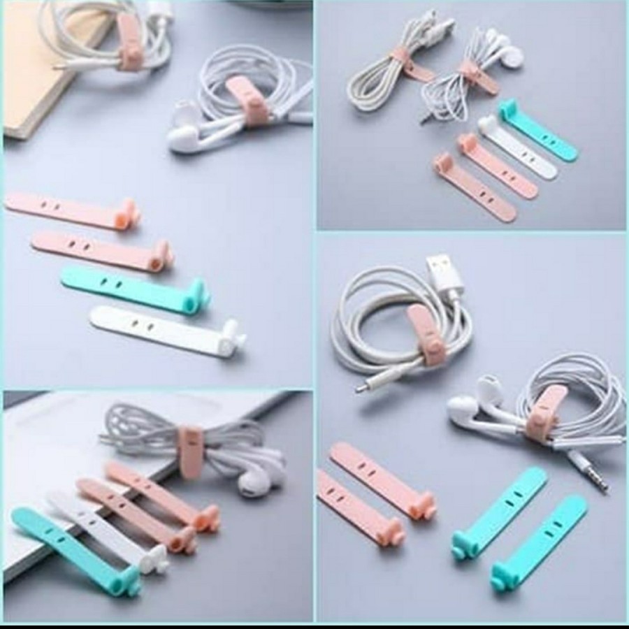 [CLASHOP]Pengikat penggulung perapih penjepit penahan kabel cord holder Cable Organizer Management Clip Ties