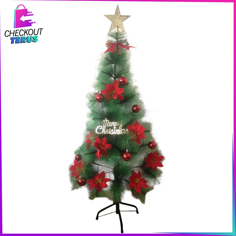 CT C209 Pohon Natal Christmass Tree Jarum 150 cm 5F Hiasan Natal Pohon Cemara Dekorasi Rumah Artificial Plant Pine Tree Ornamen Tanaman Hias