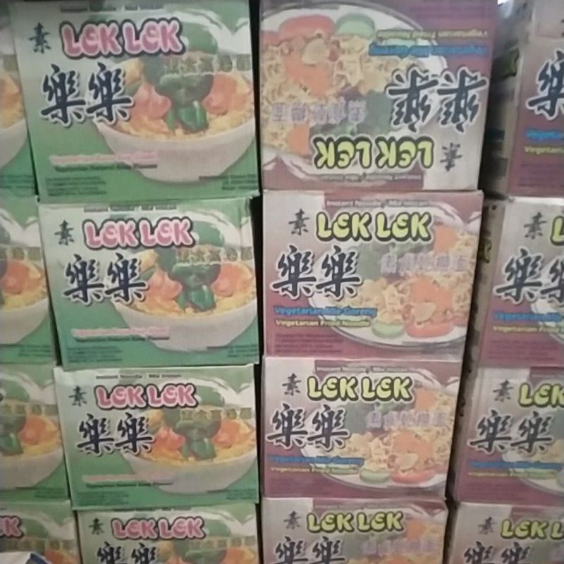 

Mie lek lek vegetarian 1dus rasa sup, goreng, dan campur