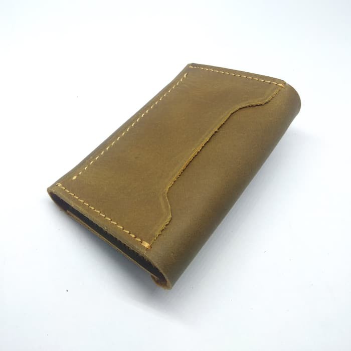 dompet kartu muat banyak model amplop simpel warna olive - PHWL247