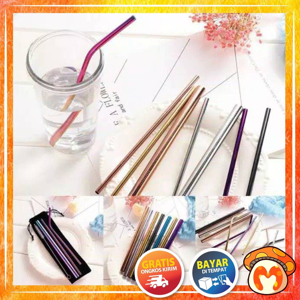 SEDOTAN STAINLESS STEEL 5PCS SET REUSEABLE STRAW SEDOTAN SEDOTAN STAINLESS STEEL 5PCS SET REUSEABLE STRAW SEDOTAN