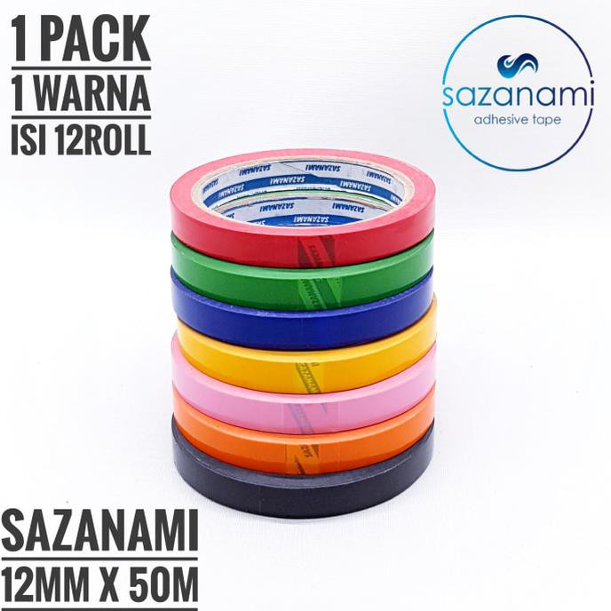 

Sale 1 Box Lakban Isolasi Warna 12Mm X 50M Sazanami Selotip Warna 1 Lusin Dijamin Ori