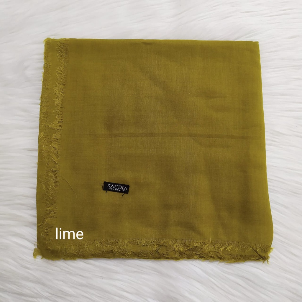 TERMURAH SAUDIA / Segiempat ORIGINAL SAUDI/ JILBAB RAWIS /JILBAB KATUN/jilbab murah-Lime