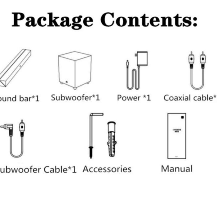 Xiaomi Soundbar TV 2.1 With Subwoofer 100W Sundbar
