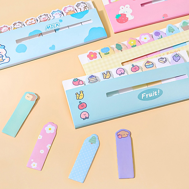 120 Sheets Cartoon Sticky Note Cute Tearable Label Sticker Student Index Sticky Paper
