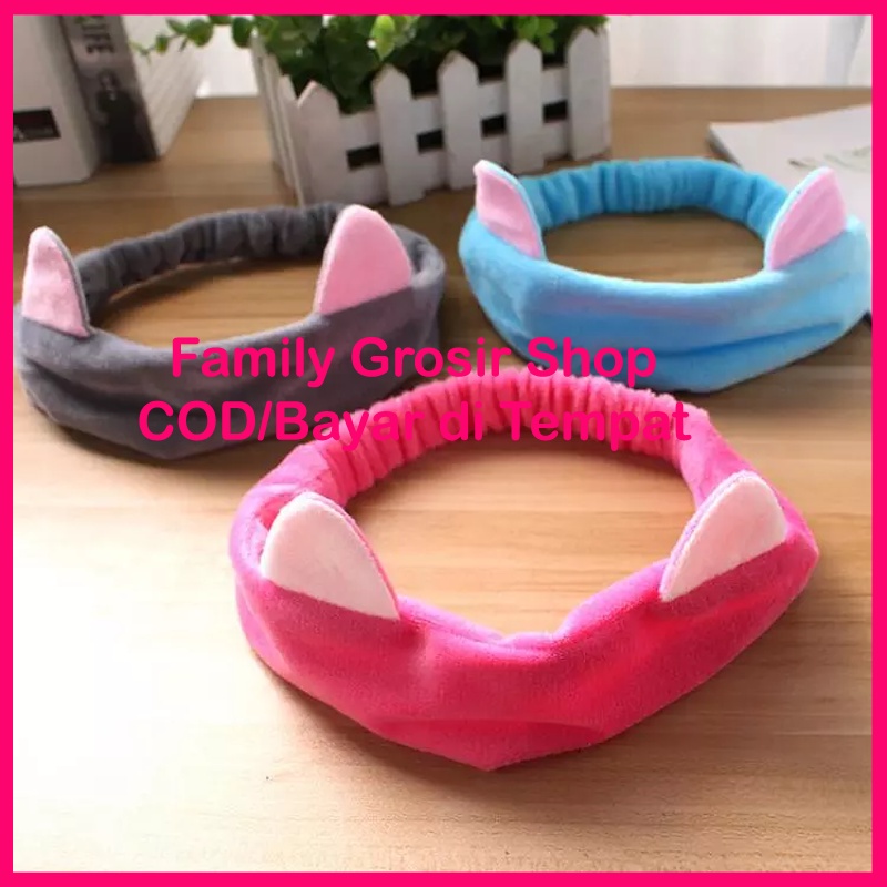 Bando Bandana facial ear cat lucu imut elastis nyaman dan halus