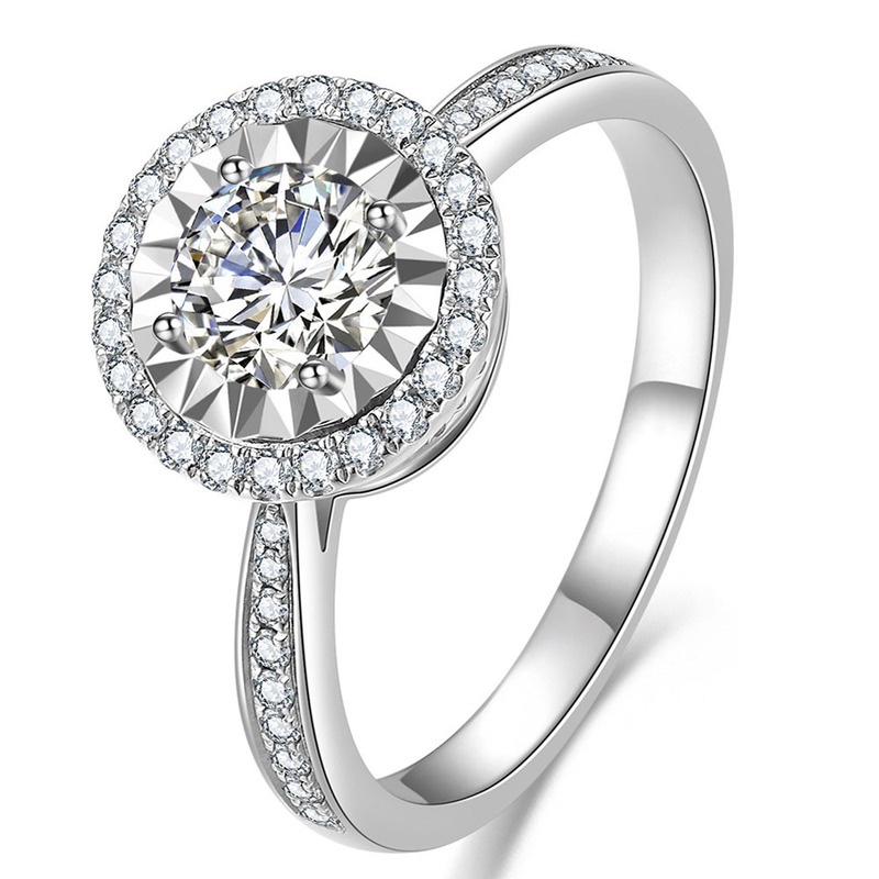 Cincin Sterling Silver 925 Dengan Moissanite Untuk Wanita