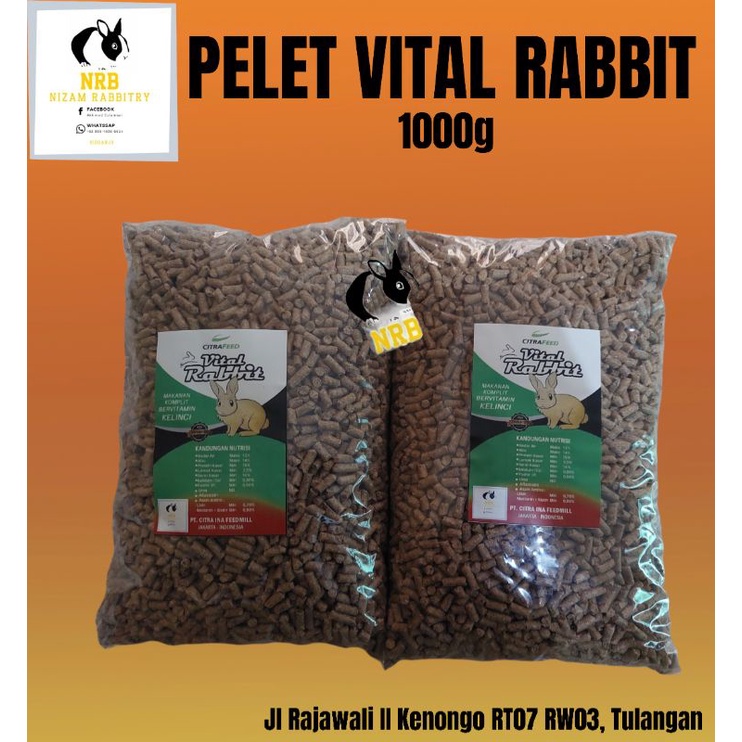 Pelet/Pakan Kelinci VITAL RABIT REPACK 1 Kg