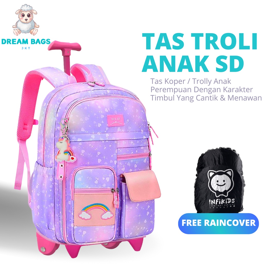 PROMO TAS TROLY ANAK PEREMPUAN SD SMP Tas Trolley Anak Perempuan Tas Troly Anak Sekolah SD Tas Koper Anak Perempuan