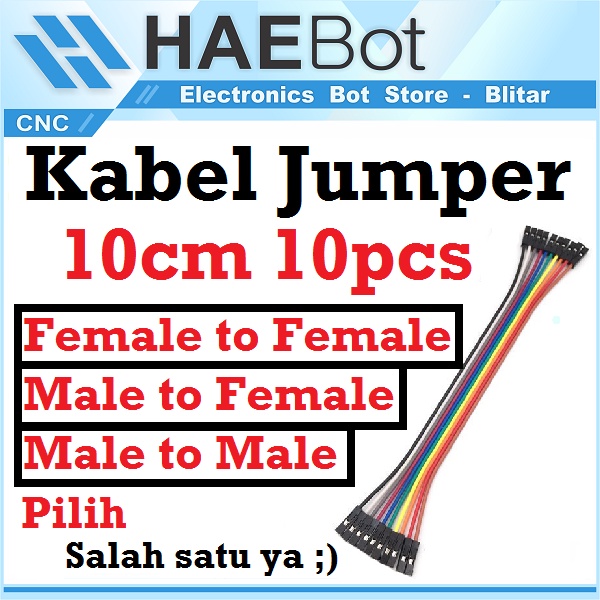 [HAEBOT] Jumper Kabel Arduinoo 10cm Male Female 10pcs buah Board Konektor Pelangi Rainbow Wire Solderless