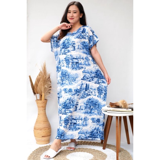 Daster busui bali habel rayon premium panjang semata kaki resleting-B49