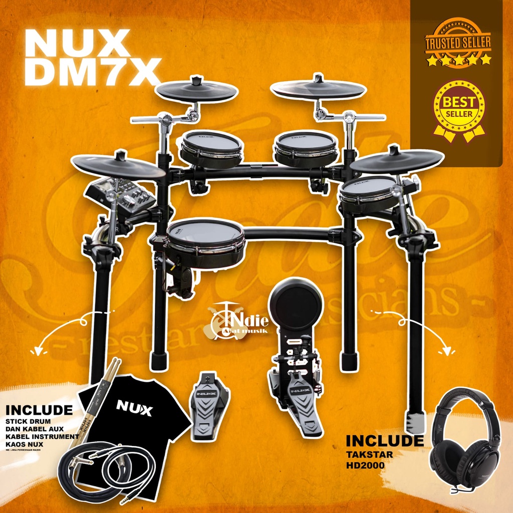 Jual Drum Elektrik NUX set DM7X DM 7X FREE Headphone Shopee Indonesia