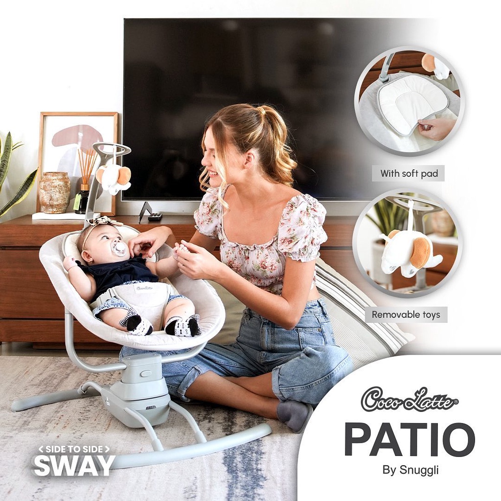 Ayunan Bayi Bouncer Elektrik Cocolatte Patio Snuggli Baby Swing Otomatis With Remote Control