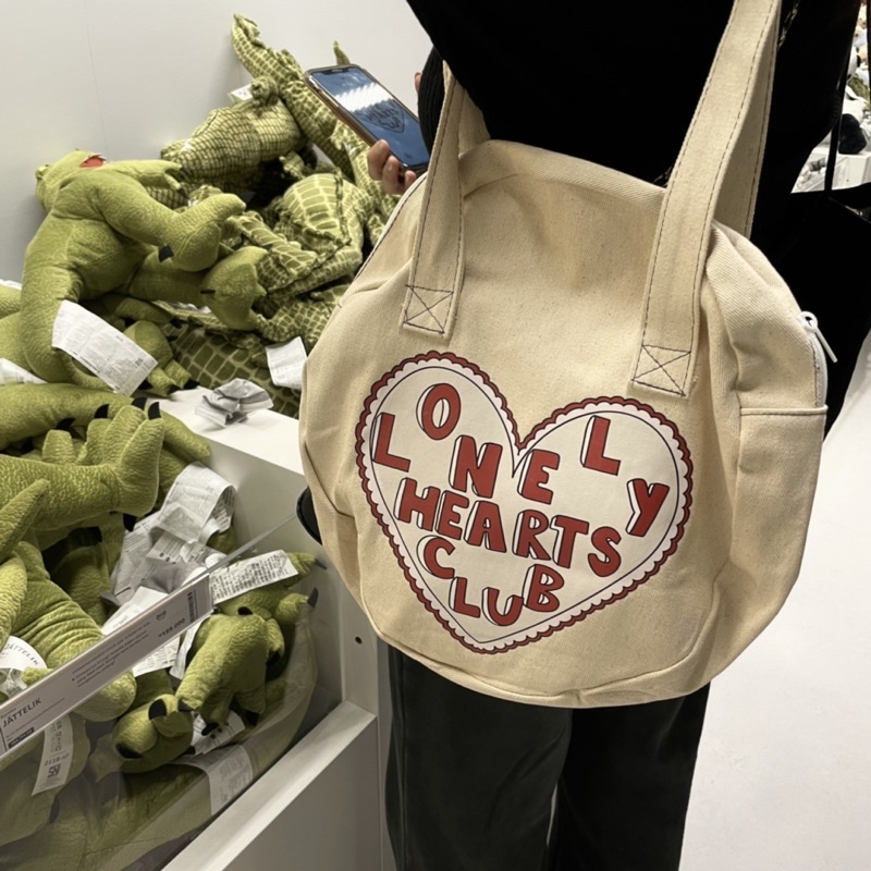LONELY HEARTS CLUB AESTHETIC TOTEBAG - BROKEN WHITE
