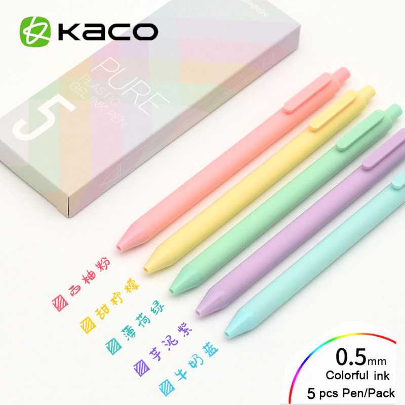 

KACO PURE Macaron Gel Pen Pena Pulpen 0.5mm 5 PCS (Colorful Ink)