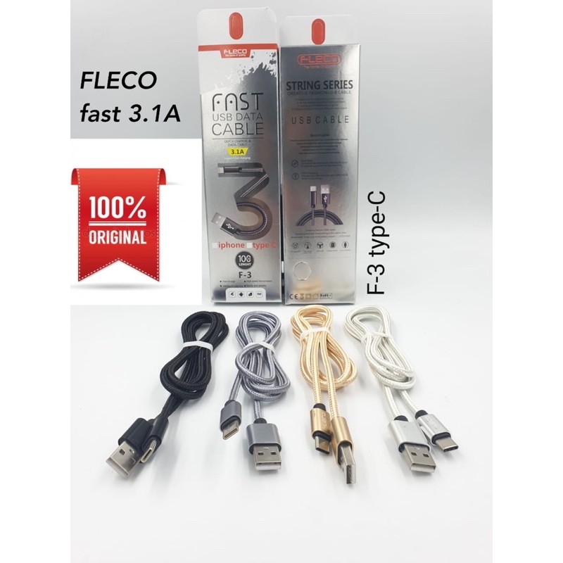 promo kabel data fleco f3 / f789 micro fast charging qualcomm 3.0