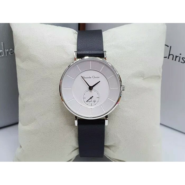 Jam Tangan Wanita Alexandre Christie 8484 ORIGINAL Silver Putih