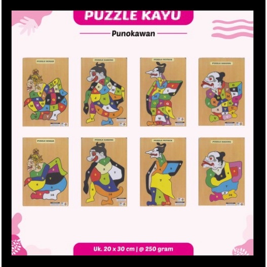 Mainan Edukasi Puzzle Kayu Puzzle Anak Punokawan Petruk Gareng Semar Bagong