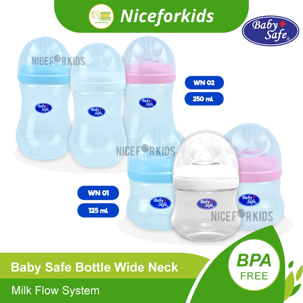 Baby Safe Bottle Wide Neck 125 ml (WN01) / Wide Neck 250 ml (WN02) / Botol Susu Anak