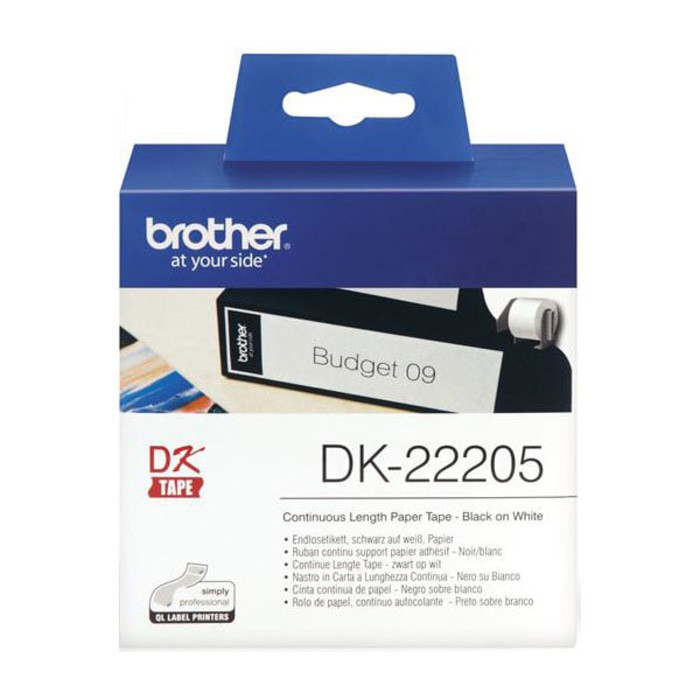 

ASLI IMPOR - Brother Label Tape DK-22205 Continuous Length Paper Tape