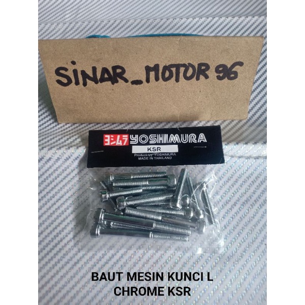 BAUT MESIN KUNCI L KAWASAKI KSR CHROME BAUT BLOK MESIN CHROME KAWASAKI KSR KUNCI L CROME PREMIUM