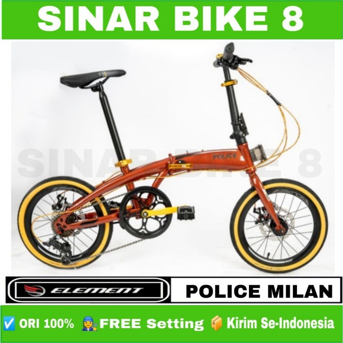 Sepeda Lipat Ukuran 16 dan 20 Inch ELEMENT POLICE MILAN 8 Speed