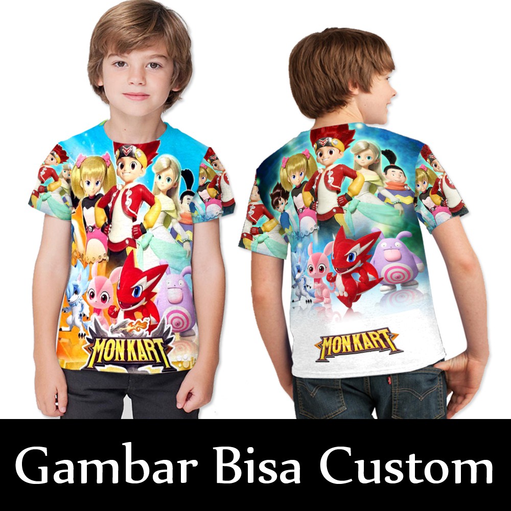 Tshirt Anak Monkart kartun RTV - Kaos Anak Murah Monkart Fullprint
