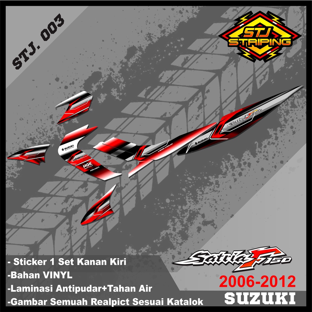 Sticker Striping SATRIA FU 2006/2012 - Stiker Striping  Variasi Motor SATRIA FU 2006/2012 Desain Rac