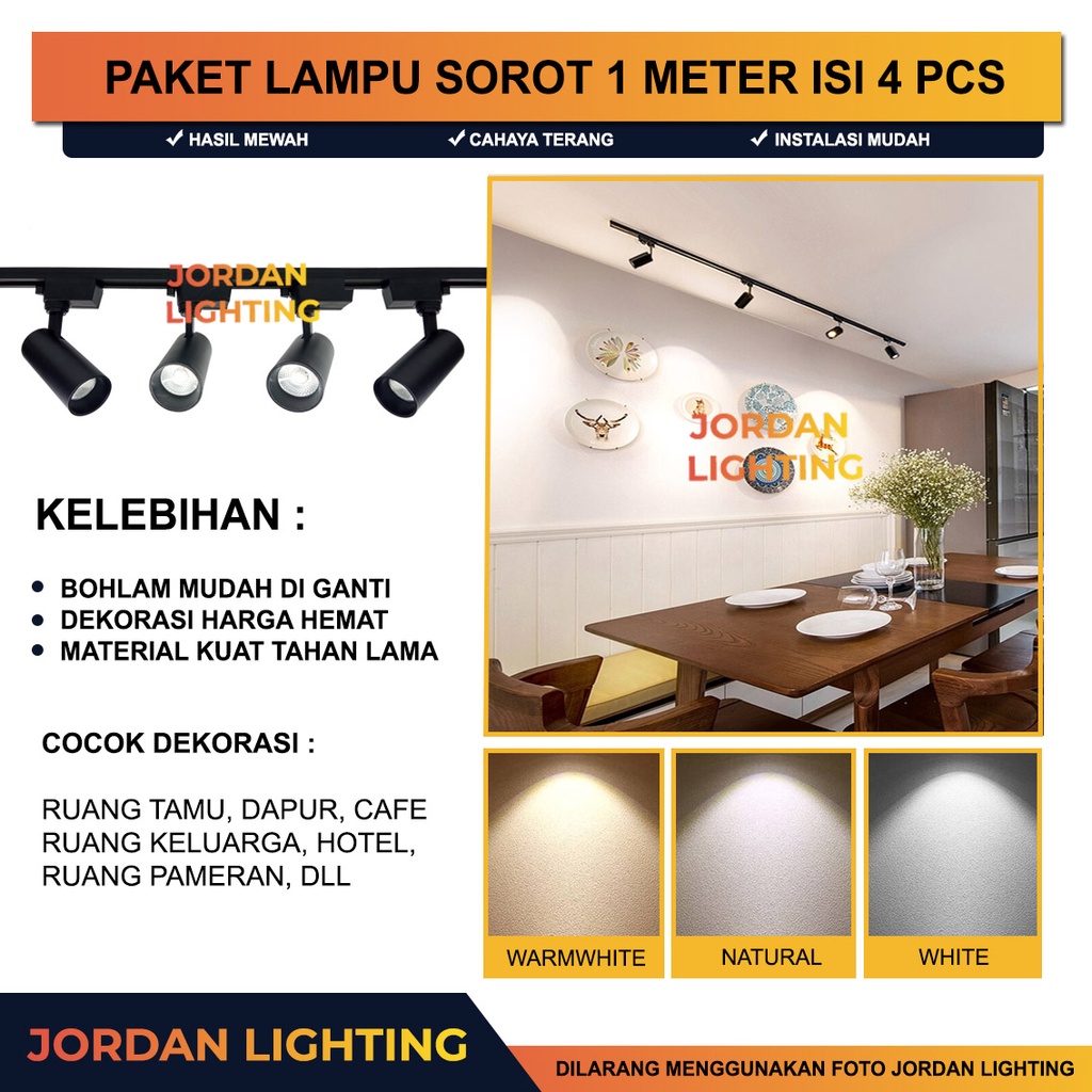 Jual Lampu Sorot Rel Set Isi Spotlight Led Watt W Track Light Rell Meter Shopee