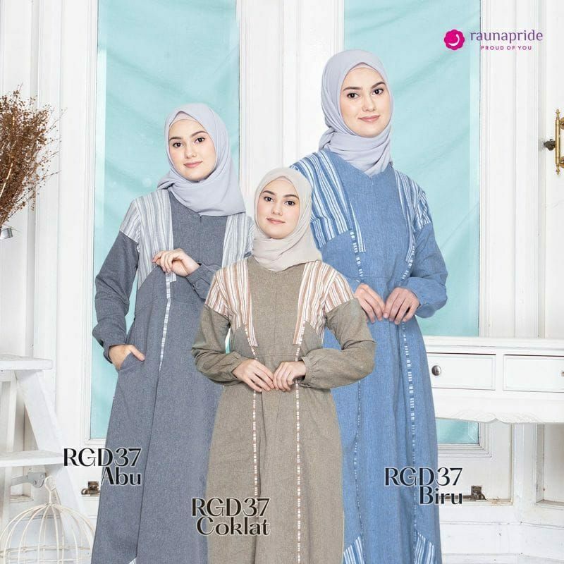 Sarimbit keluarga 11 | Gamis Rauna Raunapride RGD 37 | RGF 11 Biru Abu Grey Coklat | Kemeja koko pendek panjang Rauna RKK 37 Biru Abu Coklat  Rahnem | Couple keluarga Gamis katun adem | Sarimbit Khatulistiwa SR 11 Biru Coklat Abu Grey