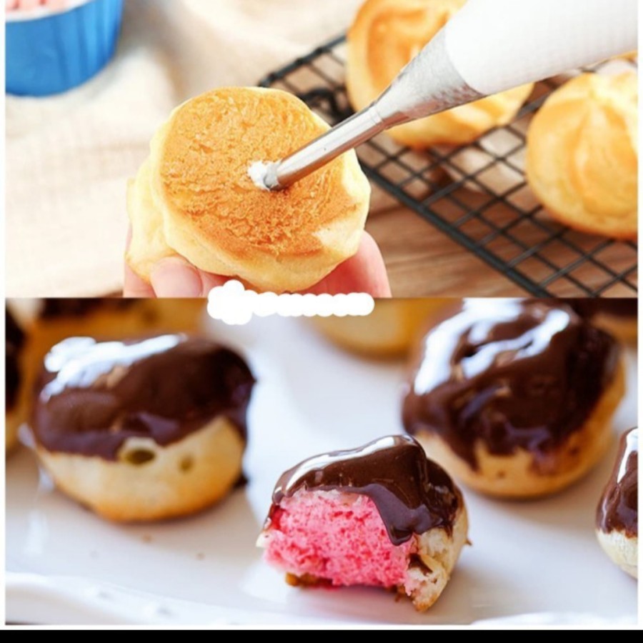 Spuit filling pastry sus kue roti donat coklat cream spuite isi cake